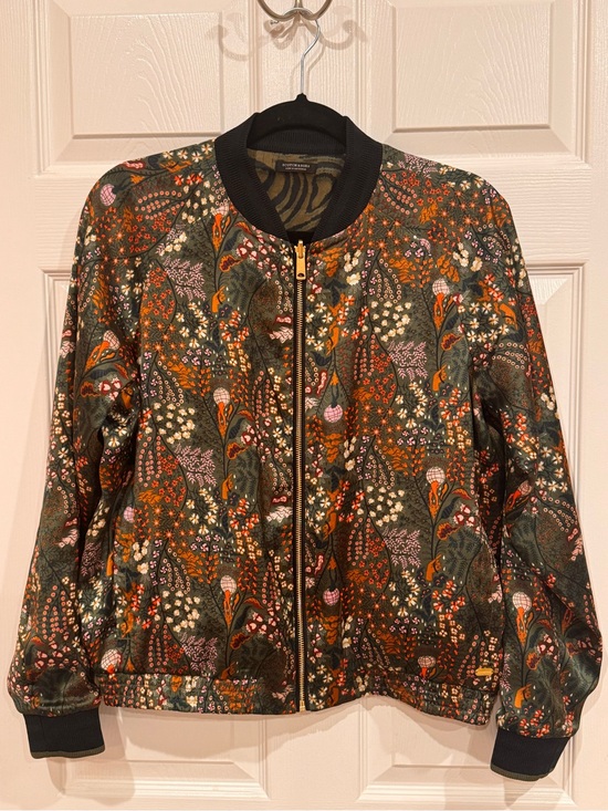 Scotch & Soda Jackets & Blazers - * Reversible* Scotch & Soda - Satin Floral Bomber Jacket with Gold Zipper